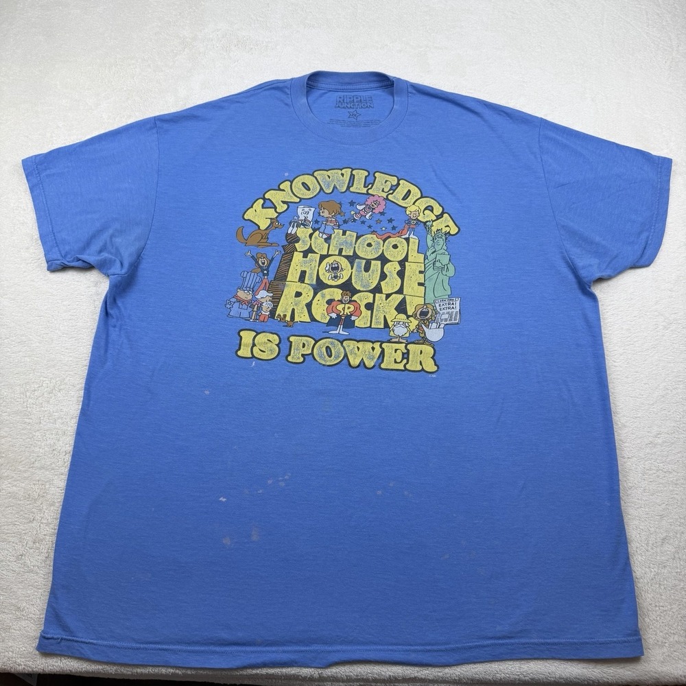 Schoolhouse Rock Tee Shirt Men's 2XL Blue Ripple Junction Graphic TV Cartoon